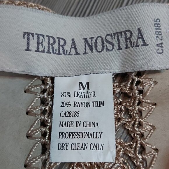 VINTAGE Boho Patchwork & Crochet Leather Jacket - Picture 9 of 13